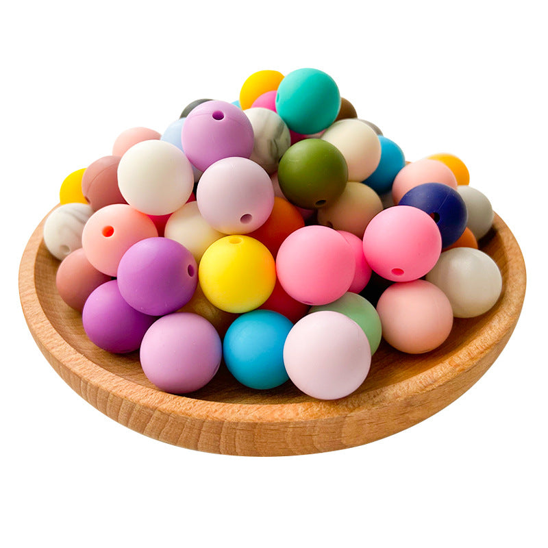 Wholesale Random 50PCS 15MM Baby Food Grade Silicone Beads